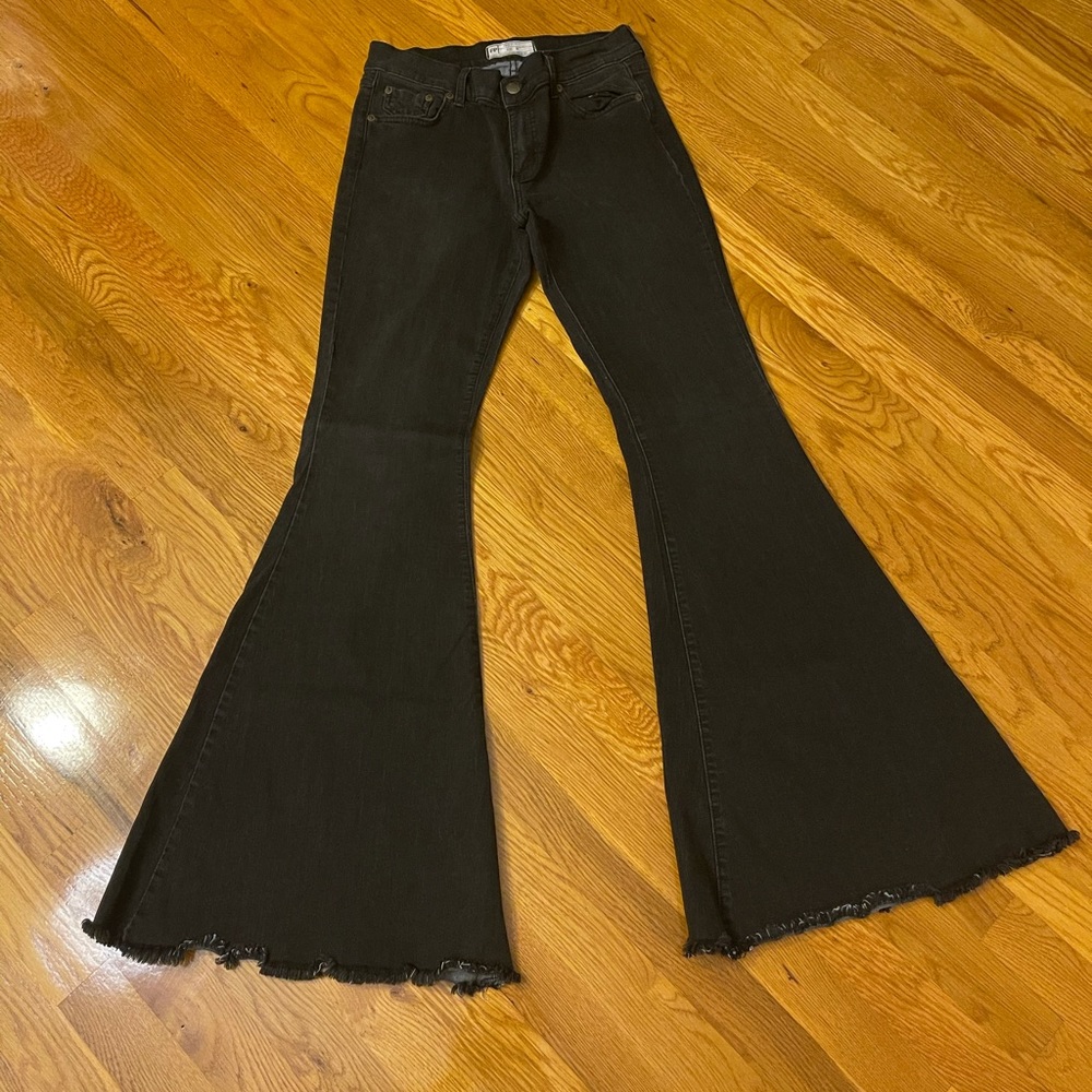 Free People Flare Bell Bottom Jeans - Black